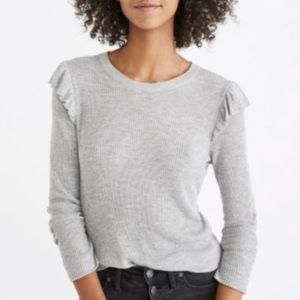 Madewell life weight knit ruffle Top